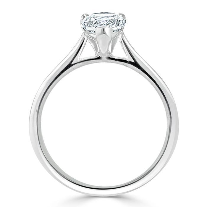 Pear Cut Moissanite Engagement Ring, Classic Style