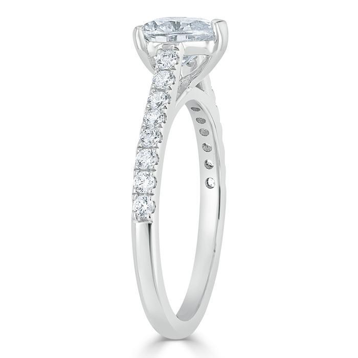 Heart Cut Moissanite Engagement Ring, Classic Style