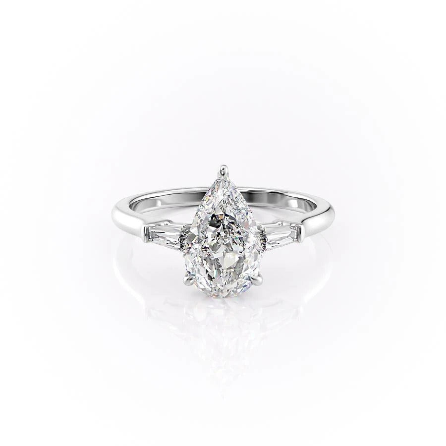 Pear Cut Moissanite, Traditional Classic DesignPear Cut Moissanite, Traditional Classic Design