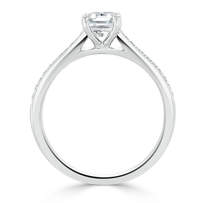 Radiant Cut Moissanite Engagement Ring, Classic Style