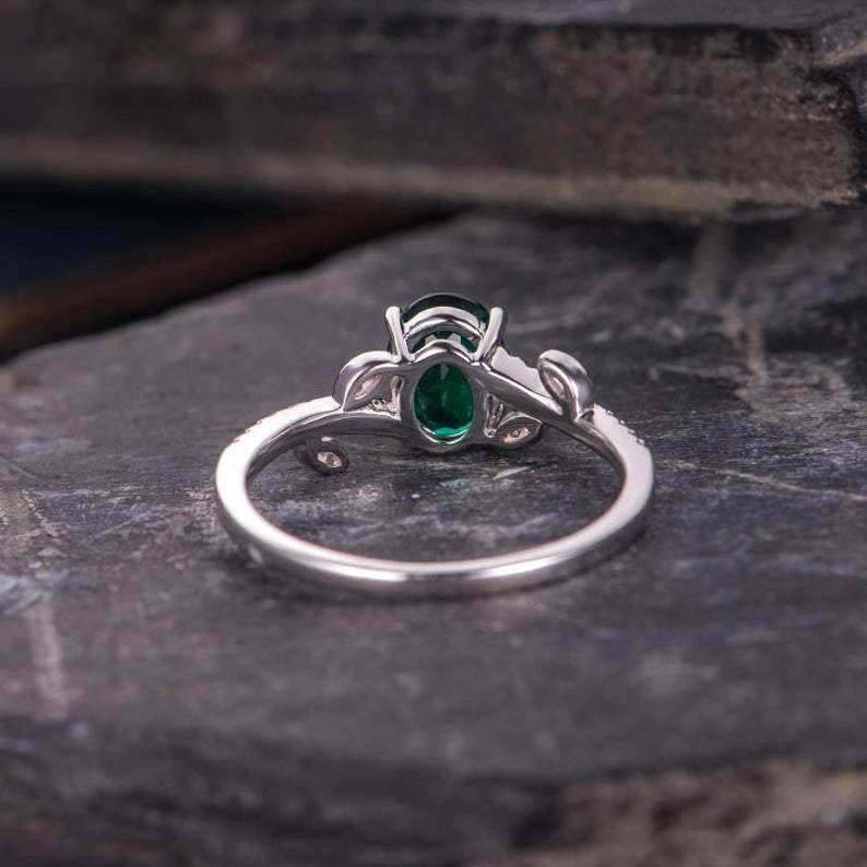 Nature Inspired Emerald Engagement Ring