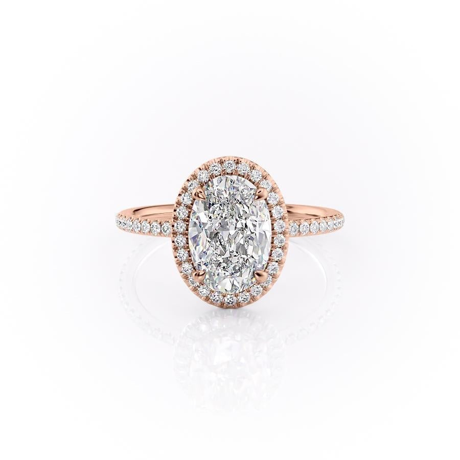 Oval Cut Moissanite Engagement Ring With Halo