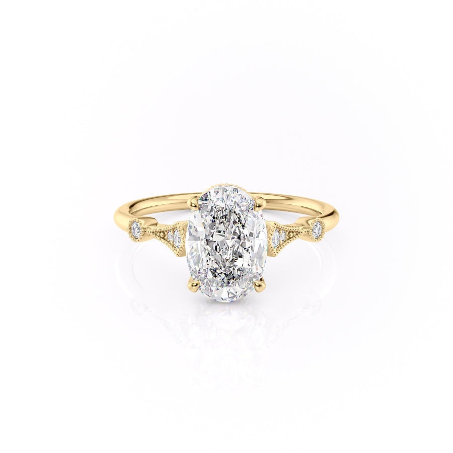 Oval Cut Moissanite Vintage Design
