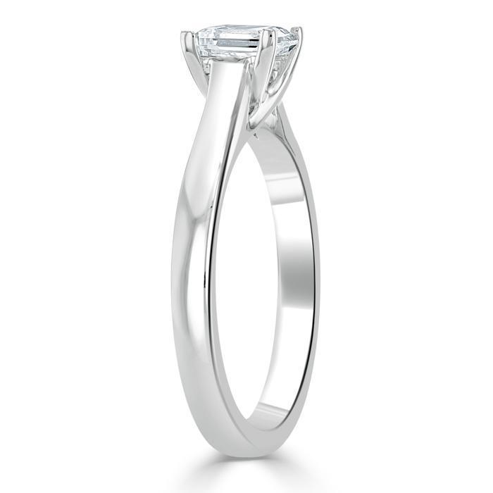 Princess Cut Moissanite Engagement Ring, Classic Style