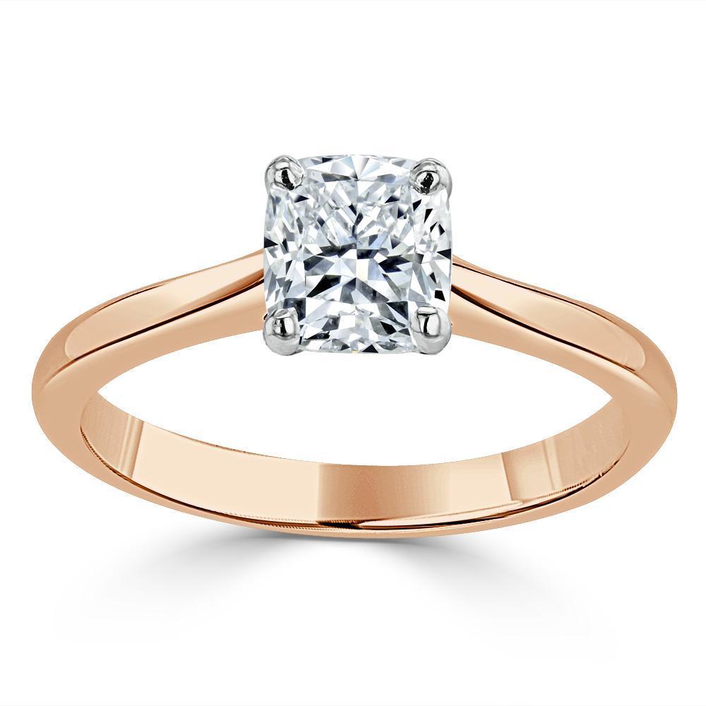 Cushion Cut Moissanite Engagement Ring, Classic Style
