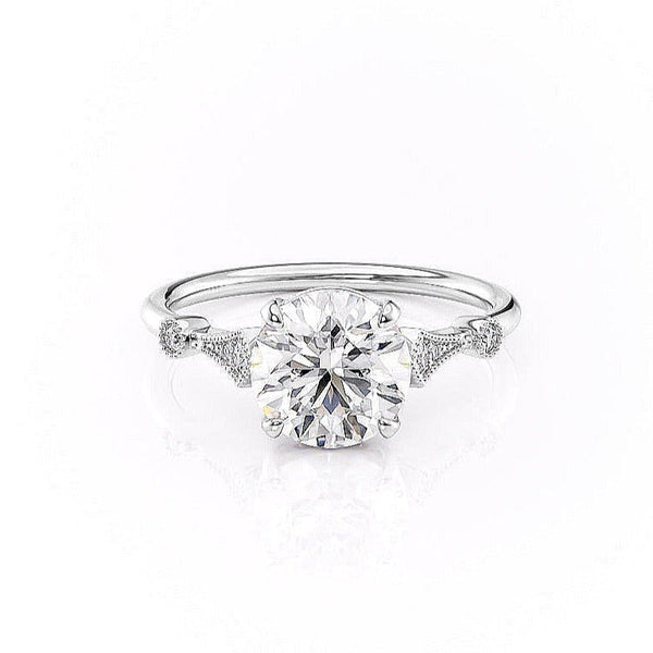 Round Cut Moissanite Vintage Design