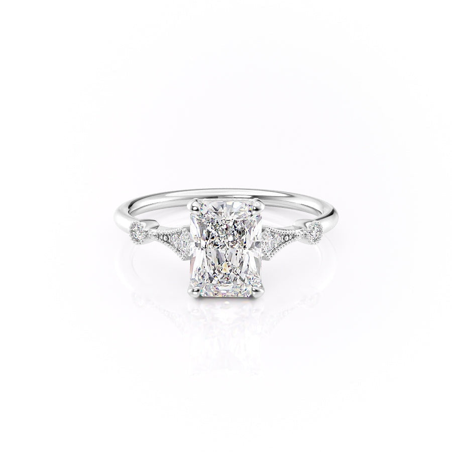 Radiant Cut Moissanite Vintage Design