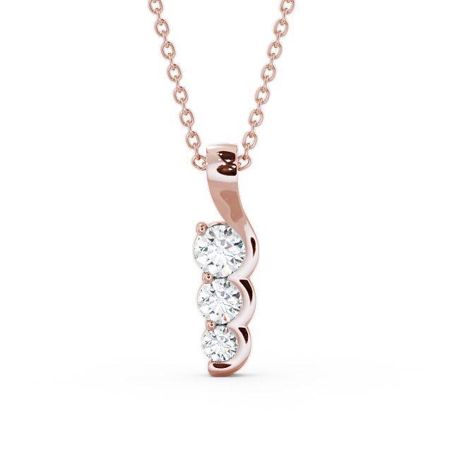 Drop 3 Stone Pendant 0.75ct