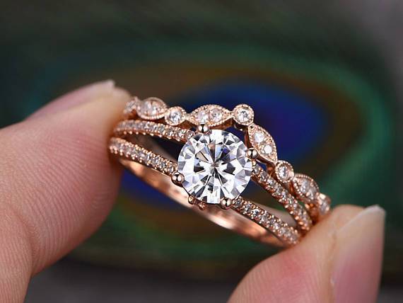 Diamond Wedding Ring Set - Jewelry