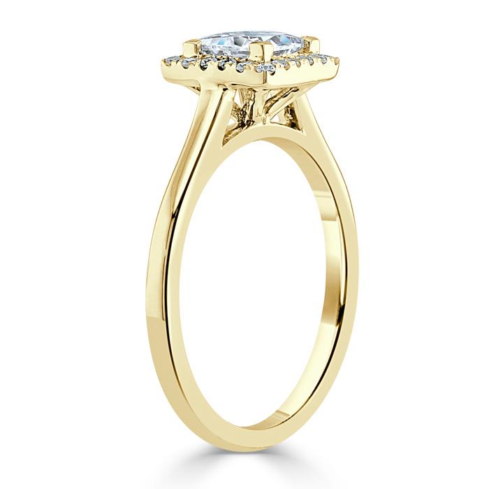Princess Cut Moissanite Halo Engagement Ring