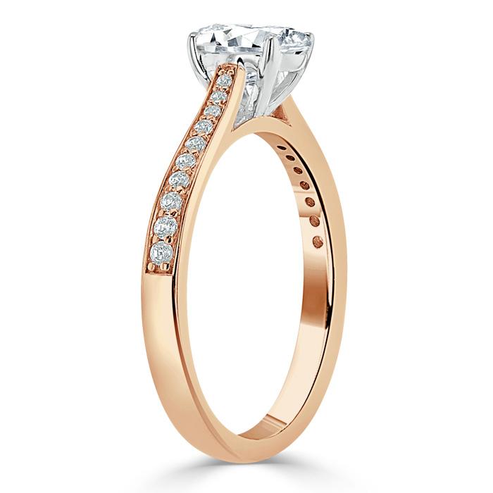 Oval Cut Moissanite Engagement Ring, Classic Style