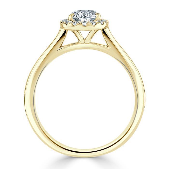 Pear Cut Moissanite Halo Engagement Ring