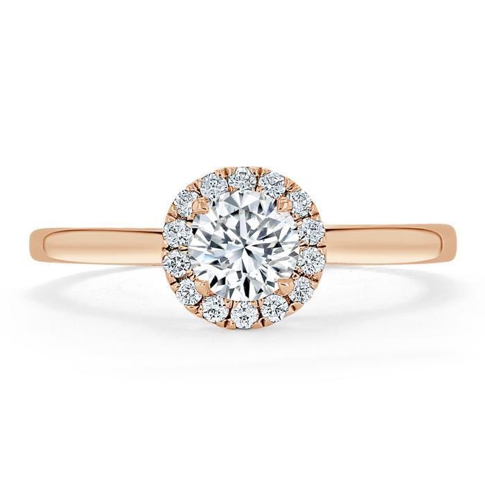 Round Cut Moissanite Halo Engagement Ring