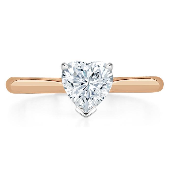 Heart Cut Moissanite Engagement Ring, Classic Style
