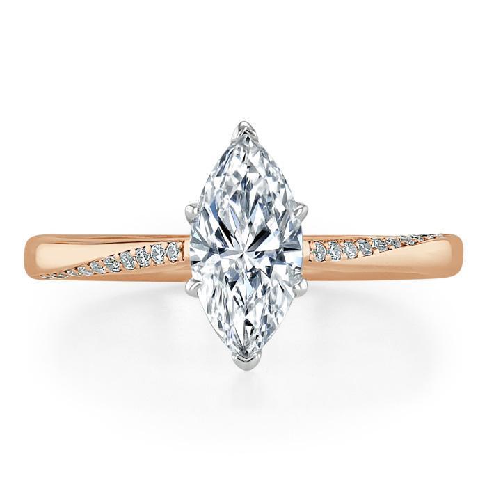 Marquise Cut Moissanite Engagement Ring, Classic Style
