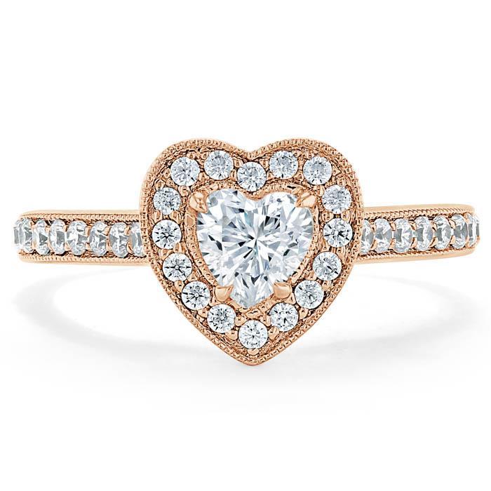 Heart Cut Moissanite Engagement Ring, Classic Halo