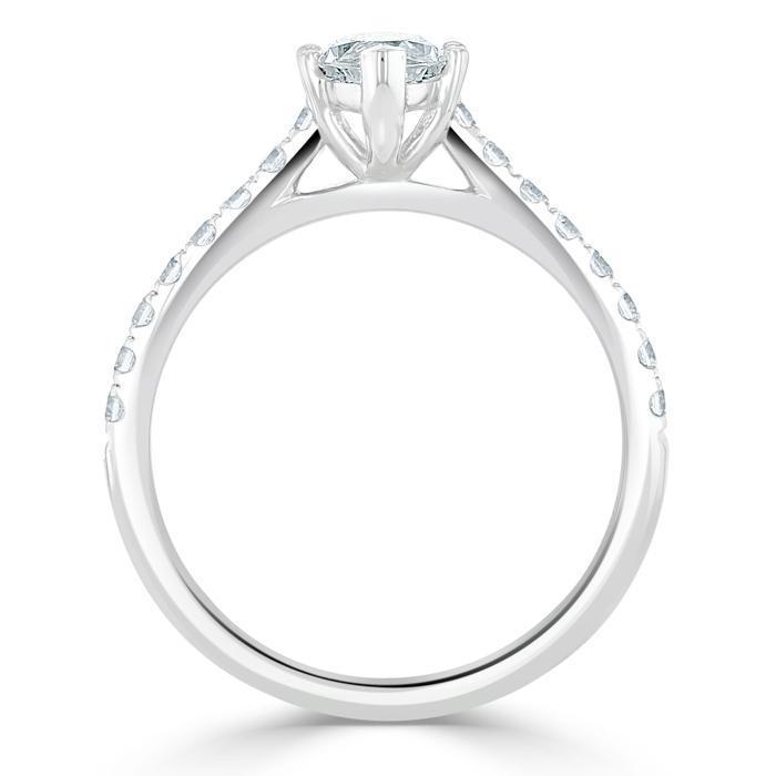 Marquise Cut Moissanite Engagement Ring, Classic Style