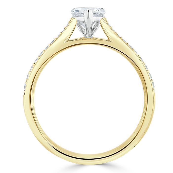 Heart Cut Moissanite Engagement Ring, Classic Style