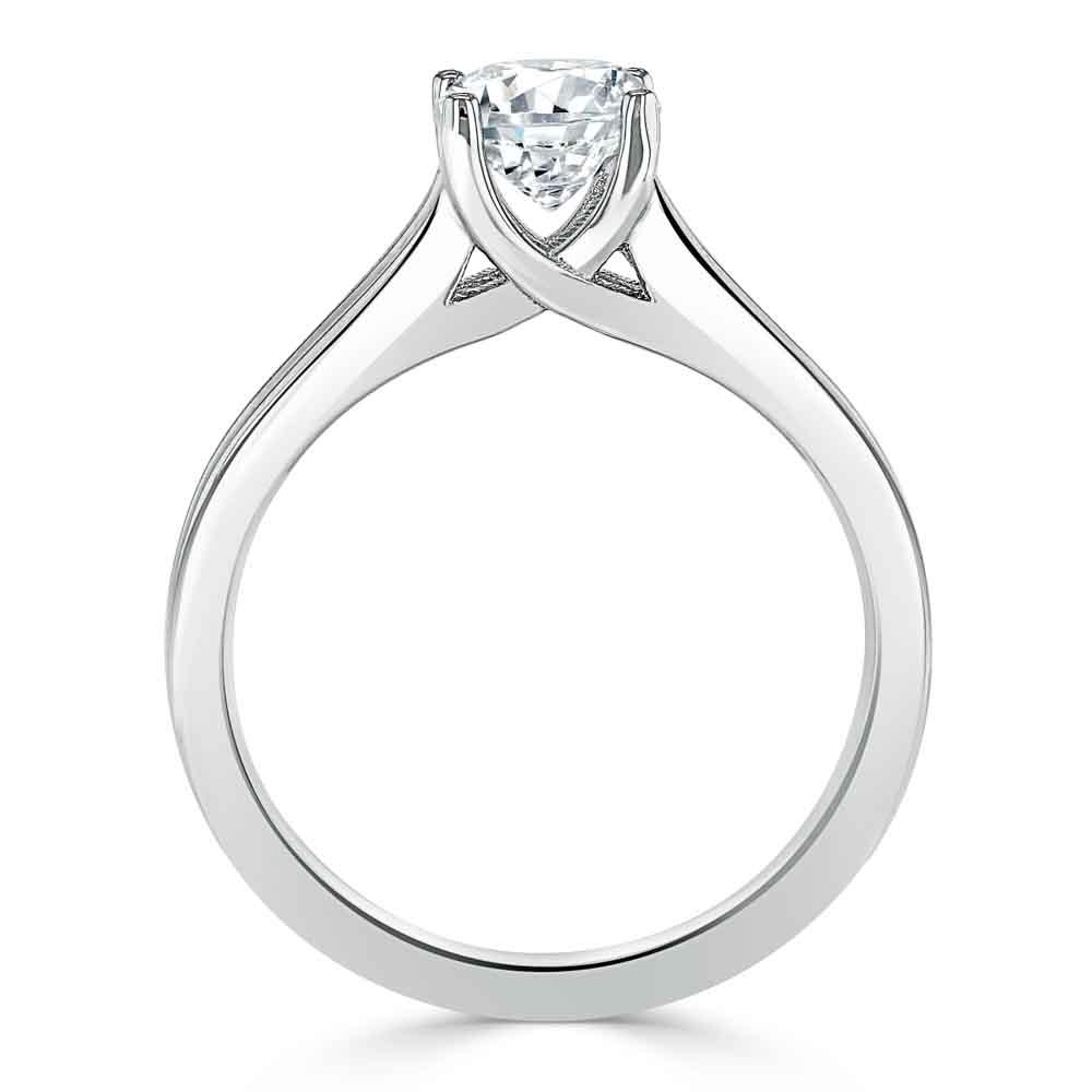 Asscher Cut Moissanite Engagement Ring, Classic Style with Split Shank