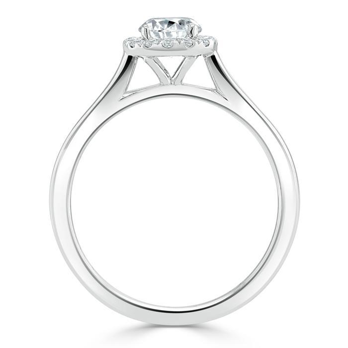 Round Cut Moissanite Halo Engagement Ring