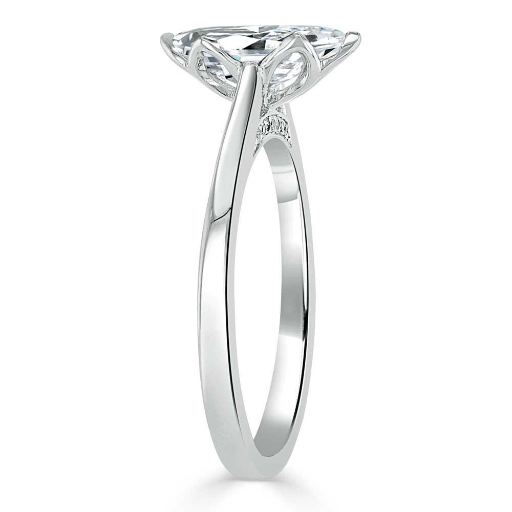 Marquise Cut Moissanite Engagement Ring, Classic Design