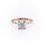 Cushion Cut Moissanite Engagement Ring With Hidden Halo