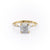 Cushion Cut Moissanite Engagement Ring With Hidden Halo