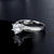 1.00ct Moissanite Engagement Ring, Double Row Stone Set Shoulders, Sterling Silver & Platinum