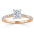 Radiant Cut Moissanite Engagement Ring, Classic Style