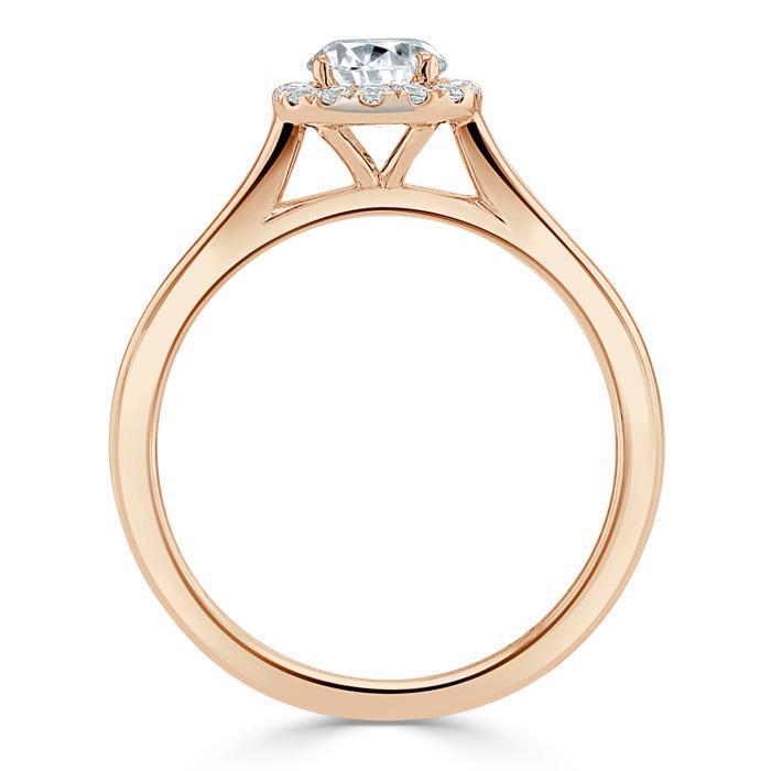 Round Cut Moissanite Halo Engagement Ring