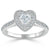 Heart Cut Moissanite Engagement Ring, Classic Halo