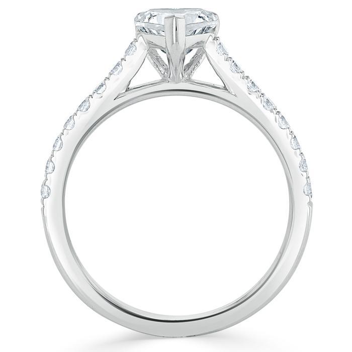 Heart Cut Moissanite Engagement Ring, Classic Style