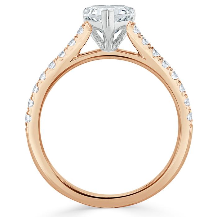 Heart Cut Moissanite Engagement Ring, Classic Style