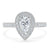 Pear Cut Moissanite Engagement Ring, Classic Halo Design