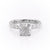 CUSHION CUT MOISSANITE STONE SET SHOULDERS WITH HIDDEN HALO
