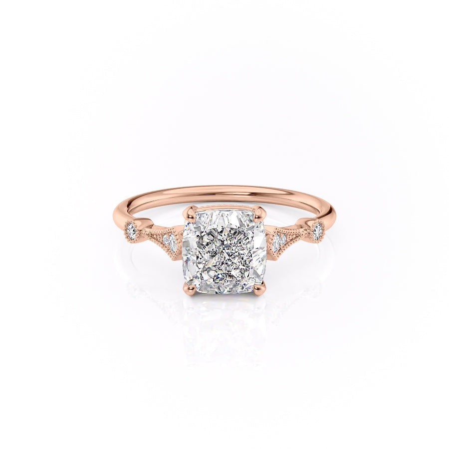 Cushion Cut Moissanite Vintage Design