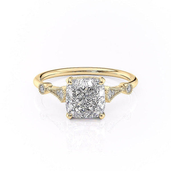 Cushion Cut Moissanite Vintage Design