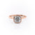 Cushion Cut Rubover Moissanite With Hidden Halo