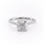 Cushion Cut Moissanite Shoulder Set Ring With Hidden Halo