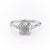 Cushion Cut Moissanite Shoulder Set Ring With Hidden Halo
