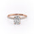 Elongated Cushion Cut Moissanite Engagement Ring, Hidden Halo