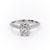 Elongated Cushion Cut Moissanite Engagement Ring, Pave Set Shoulders