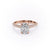 Elongated Cushion Cut Moissanite Engagement Ring, Pave Set Shoulders