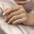 Elongated Cushion Cut Moissanite Engagement Ring, Twisted Stone Set Band