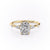 Elongated Cushion Cut Moissanite Shoulder Set Ring With Hidden Halo