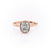 Elongated Cushion Cut Rubover Moissanite With Hidden Halo