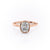 Elongated Cushion Cut Rubover Moissanite With Hidden Halo