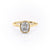 Elongated Cushion Cut Rubover Moissanite With Hidden Halo