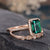 Lab Emerald & Moissanite Bridal Ring Set