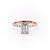 Emerald Cut Moissanite Shoulder Set Ring With Hidden Halo